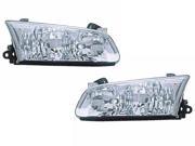 00 01 Toyota Camry Headlights Headlamps Pair Set Left Right Halogen New
