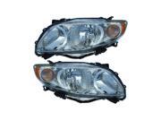 NEW 09 10 TOYOTA COROLLA HEADLIGHTS HEADLAMPS PAIR SET DIRECT REPLACEMENT NEW