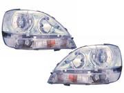 01 03 Lexus RX300 Halogen NON HID Headlights Headlamps Pair Chrome Set New