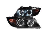 FRONT HEADLIGHT 3 SERIES E90 E91 2006 2008 PROJECTOR HALO WITH LED BAR BLACK