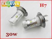 1 pair H7 30W !! white Foglamp USA CREE chipset High Power LED lamp head lamp Super Bright FFF FREESHIPPING