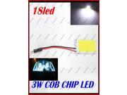 1 pair 2pcs 3W 18smd LED COB Chip Car Interior Light T10 Dome light Adapter 12V Wholesale Car Vehicle LED Panel free shipping JJJ
