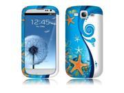 Samsung Galaxy S 3 i535 i747 L710 T999 I9300 Hard Case Cover Blue Ocean Wonder 2D Silver Texture