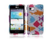 LG Optimus F3 LS720 Hard Case Cover Colorful Fish World With Full Rhinestones