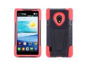 LG Lucid 2 VS870 Protective Case Hybrid Black Red w Y Stand