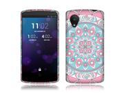 LG Google Nexus 5 D820 Hard Case Cover Teal Floral Mandala 2D Glossy