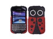 NextKin Red Ladybug With Full Crystal Bling Stones Plastic Hard Cover Case for BlackBerry Q10