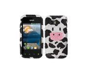 NextKin Moo Moo Cow With Full Crystal Bling Stones Plastic Hard Cover Case for LG myTouch Q C800