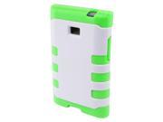 Hybrid Fusion White Neon Green Protective Hard Skin Case Cover for LG Optimus Logic L35g Dynamic L38c