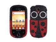 NextKin Red Ladybug With Full Crystal Bling Stones Plastic Hard Cover Case for Samsung Gravity Smart T589