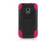Hybrid Black Hot Pink With Y Stand Protective Hard Skin Case Cover for ZTE Avid 4G N9120