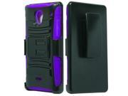 Sharp Aqous Crystal 306SH Hard Cover and Silicone Protective Case Hybrid Black Purple Curve Stand w Holster