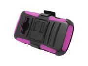 ZTE Concord II Z730 Hard Cover and Silicone Protective Case Hybrid Black Hot Pink Curve Stand w Holster