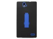 ZTE Grand X Max Z787 Max Z987 Hard Cover and Silicone Protective Case Hybrid Black Blue Symbiosis w Vertical Stand