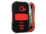 ZTE Prelude 2 Z667G Hard Cover and Silicone Protective Case Hybrid Black Red With Stand