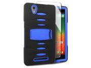 ZTE ZMAX Z970 Hard Cover and Silicone Protective Case Hybrid Black Blue With Stand