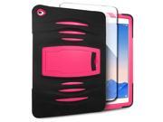Apple iPad Air 2 Hard Cover and Silicone Protective Case Hybrid Black Hot Pink With Stand