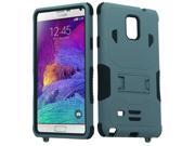 Samsung Galaxy Note 4 Hard Cover and Silicone Protective Case Hybrid Triad Armor Grey Black With Stand