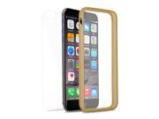 Apple iPhone 6 4.7 inch Hard Cover and Silicone Protective Case Hybrid Front and Back Clear Solid Gold Bumper