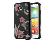 LG Optimus L70 MS323 Hard Cover and Silicone Protective Case Hybrid Japanese Morning Glory Black Slim Armor