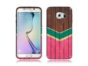 Samsung Galaxy S6 Edge G925 Silicone Case TPU Teal Mint Hot Pink Wood Chevron