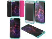 Apple iPhone 6 4.7 inch Hard Cover and Silicone Protective Case Hybrid Purple Mystical Galaxy Teal Black Hot Pink Stylus Pen
