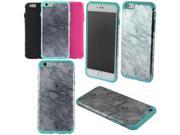 Apple iPhone 6 4.7 inch Hard Cover and Silicone Protective Case Hybrid White Gray Marble Granite Teal Black Hot Pink