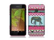 Nokia Lumia 530 Silicone Case TPU Blue Elephant Aztec