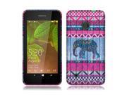 Nokia Lumia 530 Silicone Case TPU Blue Elephant Aztec Wooden