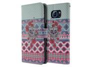 Samsung Galaxy S6 Pouch Case Cover Skull Flower Aztec Wallet Card