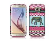 Samsung Galaxy S6 Silicone Case TPU Blue Elephant Aztec