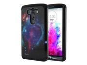 LG G3 D850 D851 LS990 VS985 Hard Cover and Silicone Protective Case Hybrid Clash Of Cosmo Galaxy Black Slim Armor