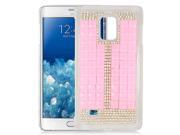 Samsung Galaxy Note Edge Back Cover Case 3D Pink Stripe Silver Full Rhinestones