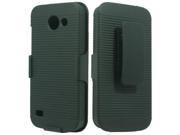 Huawei Tribute 4G LTE Y536A1 Hard Cover and Silicone Protective Case Hybrid Black Ripple w Holster