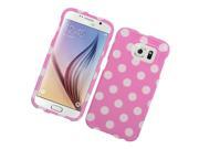 Samsung Galaxy S6 Hard Case Cover White Pink Dots