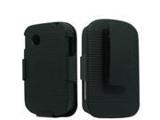 LG 306G Hard Cover and Silicone Protective Case Hybrid Black Ripple w Holster