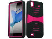 ZTE Quartz Z797C Hard Cover and Silicone Protective Case Hybrid Black Hot Pink w Stand