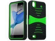 ZTE Quartz Z797C Hard Cover and Silicone Protective Case Hybrid Black Neon Green With Stand