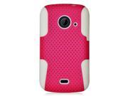 ZTE Prelude 2 Z667G Hard Cover and Silicone Protective Case Hybrid Perforated Hot Pink White