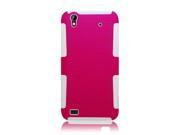 ZTE Quartz Z797C Hard Cover and Silicone Protective Case Hybrid Perforated Hot Pink White