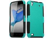 ZTE Quartz Z797C Hard Cover and Silicone Protective Case Hybrid Perforated Teal Blue Black