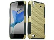 ZTE Quartz Z797C Hard Cover and Silicone Protective Case Hybrid Perforated Gold Black