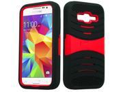 Samsung Galaxy Core Prime G360 Hard Cover and Silicone Protective Case Hybrid Black Red w Stand