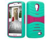 LG F70 D315 Hard Cover and Silicone Protective Case Hybrid Teal Blue Hot Pink With Stand