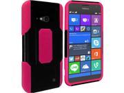 Nokia Lumia 735 Hard Cover and Silicone Protective Case Hybrid Black Hot Pink Robust Slim