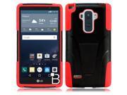 LG G Stylo LS770 G4 Note Hard Cover and Silicone Protective Case Hybrid Black Red w Y Stand