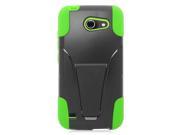 Huawei Tribute 4G LTE Y536A1 Hard Cover and Silicone Protective Case Hybrid Black Green w Y Stand