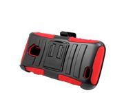 ZTE Rapido LTE Z932L Hard Cover and Silicone Protective Case Hybrid Black Red Curve Stand w Holster
