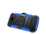 ZTE Imperial II Hard Cover and Silicone Protective Case Hybrid Black Blue Curve Stand w Holster