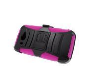 ZTE Imperial II Hard Cover and Silicone Protective Case Hybrid Black Hot Pink Curve Stand w Holster